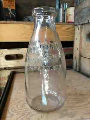 Vintage Quart Milk Bottle Fairview Creamery Company Fairview Michigan 1949