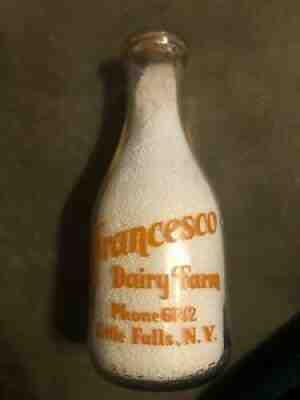 Francesco Dairy Farm quart milk bottle Little Falls New York