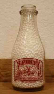 1940s Challenge Harmony Valley Creamery Milk Bottle San Luis Obispo CAL.