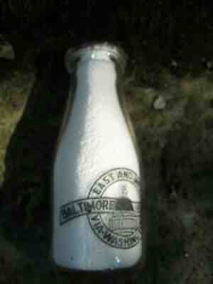 TRPP milk bottle east west baltimore ohio r.r. via washington uscapitol railroad