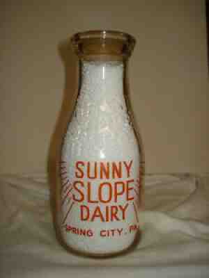 TRPP Sunny Slope Dairy Spring City, Pa. Chester County 1944 Milk Bottle