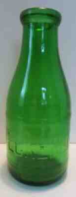 GREEN QUART MILK BOTTLE - WECKERLE DAIRY - BUFFALO NEW YORK.