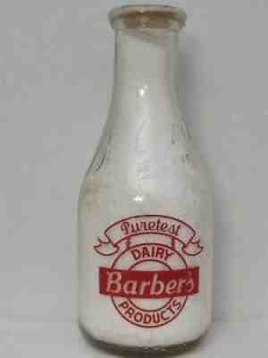 TRPQ Milk Bottle Barber's Dairy Birmingham AL JEFFERSON COUNTY Stainless Steel