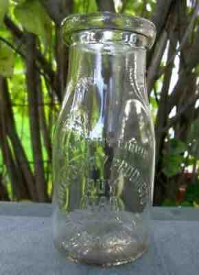 Old Half Pint Milk Bottle Hays Dairy Products Buy War Bonds Waterman Illinois