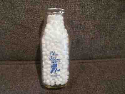 Vintage Blue Ribbon Dairy Half Pint Milk Bottle Circleville Ohio