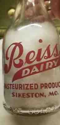 Reiss Dairy Sikeston Missouri Nursery Rhyme by Billy Joe Jenkins Quart Bottle