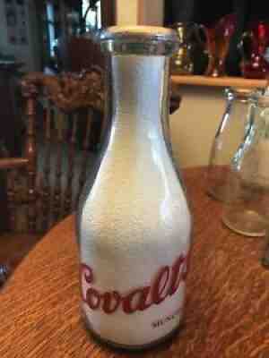 Covaltâ??s Dairy Muncie In Ind Indiana Milk Bottle Red Qt Hard To Find Very Nice!