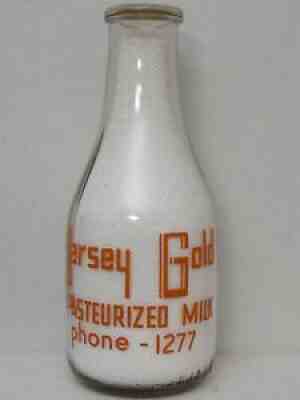 TRPQ Milk Bottle Jersey Gold Pasteurized Milk Dairy Sealon Hood Var#1 LOCATION??