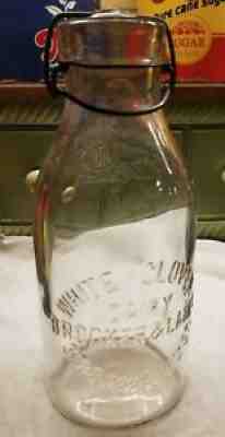 Early New York Tin Top WHITE CLOVER DAIRY BROOKER & LAHEY 320-322 60TH ST Quart