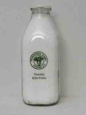 SSPQ Milk Bottle Mansfield Dairy Stowe VT LAMOILLE COUNTY Skiing Cow 3rd Edition