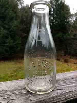 Antique One Quart Milk Bottle O.G. Beard Shelton Conn. CT RARE UNCOMMON