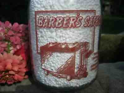 Barber's Dairy Products TRPQ milk bottle Birmingham ALA. Pasteurizer Safeguard