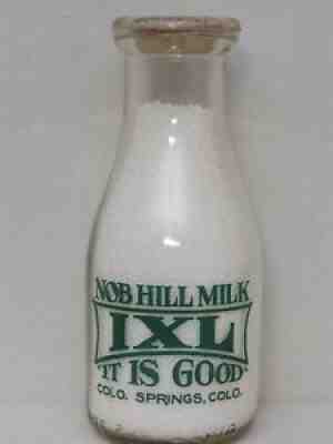 TRPP Milk Bottle Nob Hill Milk IXL Dairy Colorado Springs CO EL PASO COUNTY DOG