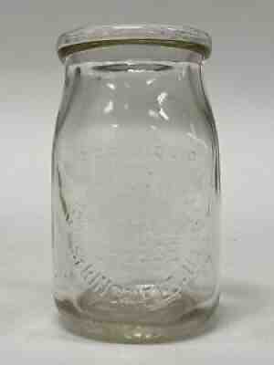 Rare Vintage Crystal Dairy 12oz Cottage Cheese Jar Springfield, IL Advertising
