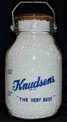 1947 Knudsen Creamery Wide Mouth Gallon Milk Bottle LOS ANGELES, CA CAL CALIF