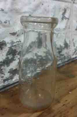 VINTAGE RIVER DALE FARM DAIRY SPRINGFIELD OHIO HALF PINT EMBOSSED MILK BOTTLE