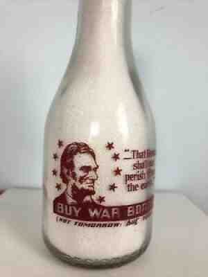 TRPQ WWII War Slogan Milk Bottle - Columbia Dairy - Berwick, PA - Pennsylvania