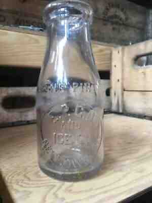 Vintage Pint Milk Bottle Eastburn Place Guernsey Dairy Ice Newtown Pennsylvania