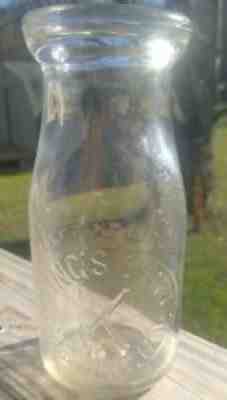 Rare King's Dairy 1/2 half Pint Corning NY milk bottle