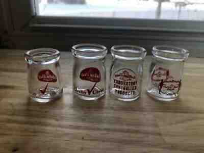 (4) Different milk bottle creamer Valley Bell Dairy CHARLESTON WEST VIRGINIA WVA