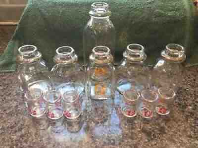 Clear Glass Milk Bottles Lot 12 Foremost Pint Half Pint Half Ounce