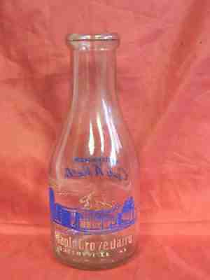 SCARCE 1940s MAPLE GROVE Shelbyville KENTUCKY KY quart dairy milk bottle 2 COLOR