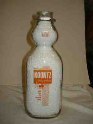 TSPQ Koontz Dairy Baltimore, Maryland Cream Top Milk Bottle