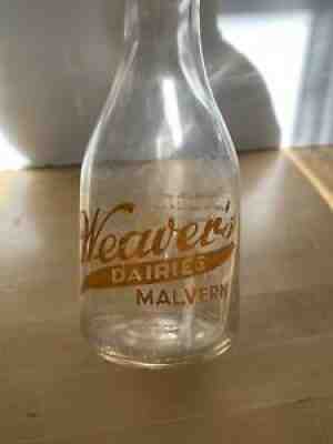 Weaver's Dairies Malvern PA Quart Milk Bottle Nursery Rhyme