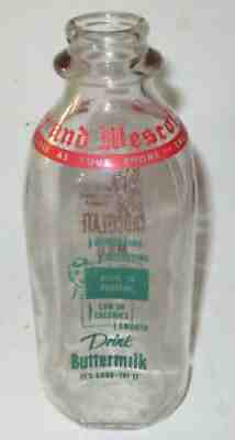 RARE Turner and Wescott Early-WAWA PA. Quart Milk Bottle Buttermilk Chocolate