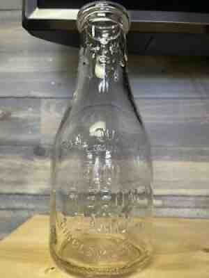 Blue Ribbon Dairy Quart Hobnail Milk Bottle Circleville Ohio Oh Pickaway