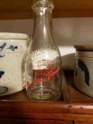 Bordens Dairy War Bonds Milk Bottle Springfield, Ohio Oh