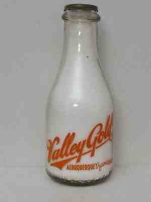 TRPQ Milk Bottle Valley Gold Dairy Albuquerque NM Ice Cream Always In Season '48
