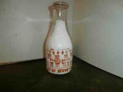 Rangs Dairy Quart milk bottle, Mahanoy City, PA Barnesville, Ringtown