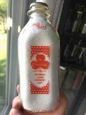 Qt CLOVERLAND FARMS SAFE FOR BABY BALTIMORE MD MARYLAND Milk Bottle NICE