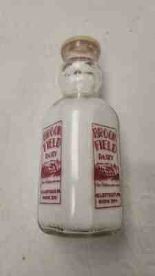 Quart Red Pyro Cream Top Brookfield Farm Dairy Hellertown Pa Milk Bottle