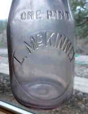 Helena Montana embossed pint L. McKinney Very Rare Milk bottle