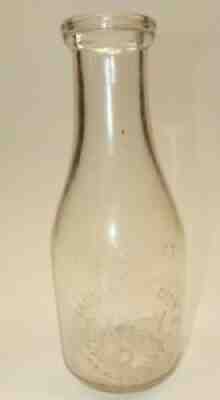 Antique Mackinaw City Dairy Glass Milk Bottle Embossed Pierce & Sons 1-11-1914