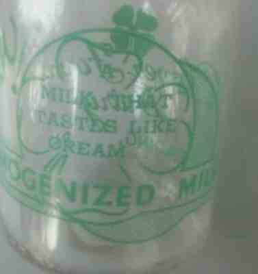CLOVER FARMS DAIRY QUART PYRO Milk Bottle READING PA MILK THAT TASTE LIKE CREAM