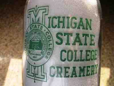 Michigan State College East Lansing Mich. TRPQ & TREP Milk Bottles - 2