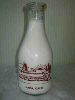 VINTAGE STORNETTA AND SONS DAIRY MILK BOTTLE NAPA CALIFORNIA OLD CLOVER MILK