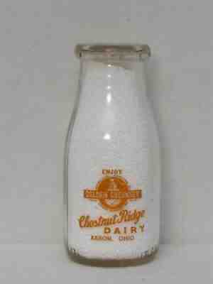 TRPHP Milk Bottle Chestnut Ridge Dairy Akron OHIO SUMMIT COUNTY Golden Guernsey