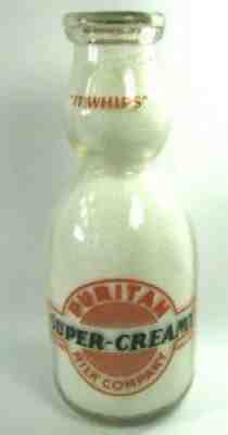 PURITAN Dairy Perth Amboy NJ Milk Bottle Cream Top COWS LOGO 2 Side Color TRPQ