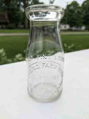 1/2 pint Ringold Farm Dairy Guernsey Circleville Ohio Oh Milk Bottle