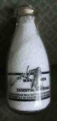 Vintage Indianapolis Indiana MBS Milk Bottle ; WW2 War Time Slogan & Graphics