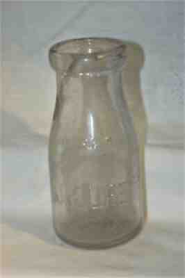 J.F.URE Milk Bottle - ROGERS PARK,IL 1/2 PINT - EmbossedÂ  VERY RARE Chicago NICE