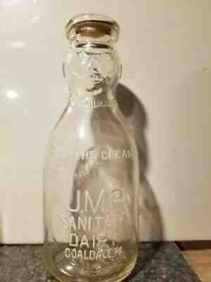 JMP Cop Top milk bottle Coaldale Pa Schuylkill Quart