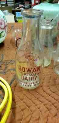 Rowan Cooperative Dairy Salisbury NC Quart Milk Bottle