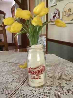 Old Glass Pint Sour Cream Jar Wardellâ??s Dairy NJ