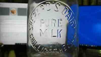 Chillicothe, ILL. Shepard's Dairy TREQ Milk Bottle Pure Milk ILLINOIS ILLS IL