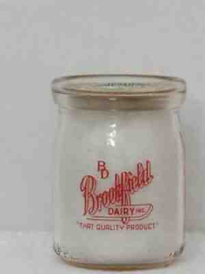 TRPHP Milk Bottle Brookfield Dairy Geiss Syracuse NY WIDE MOUTH SOUR CREAM 1955